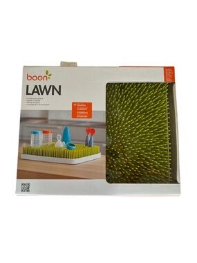 (NWT) Boon LAWN Countertop Baby Bottle Drying Rack in Green - Antimicrobial Tray
